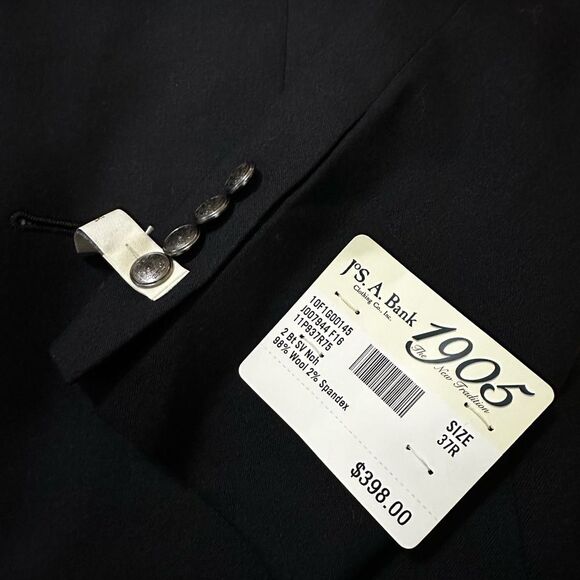 Jos. A. Bank Black Sport Coat with Notched Lapels - Picture 2 of 6